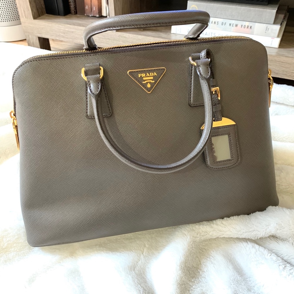 Authentic NEW saffiano grey Prada tote